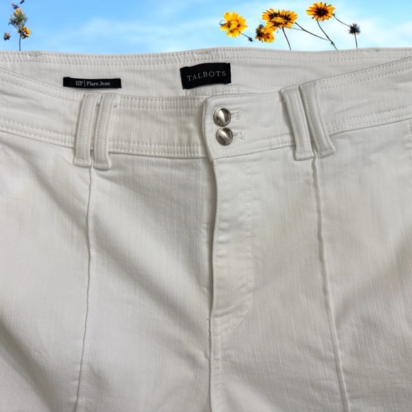 Talbots Crisp White Flare Leg Jeans -Size 12P - Picture 2 of 10
